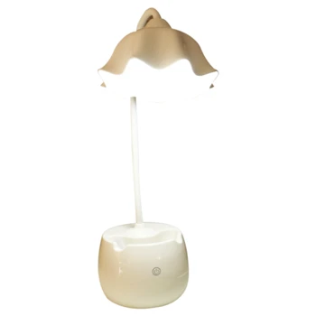 

Led Desk Lamp Eye-Caring Table Lamps Lotus Dimmable Office Lamp With Usb Charging Port 3 Modes Touch Control Table Light With Pe