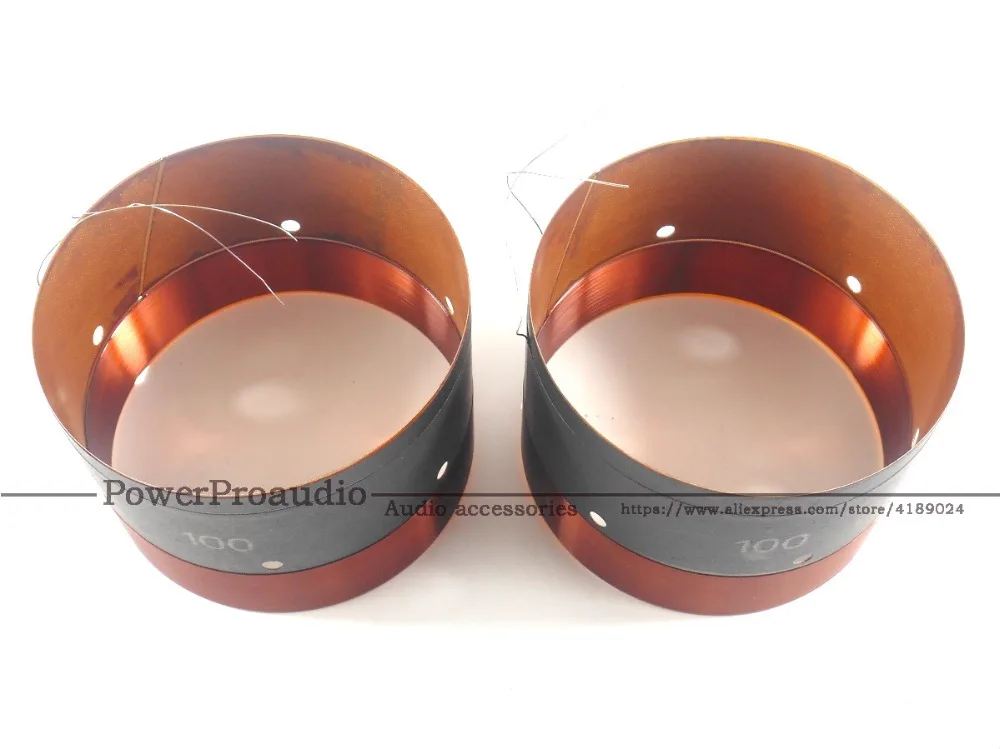 

2PCS 100MM Bass Voice Coil Woofer With Sound Air Outlet Hole For 12 inch -18 inch Subwoofer Speaker 8OHM IN /OUT