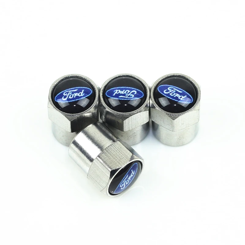 

4pcs Car Styling Auto Emblem VALVE CAP Case For Ford Fiesta EcoSport ESCORT focus 1 focus 3 focus 2 Accessories Car Styling