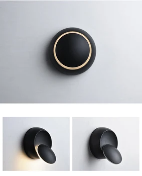 

Nordic minimalist bedroom bedside lamp led creative living room dining room staircase aisle round adjustable lamps