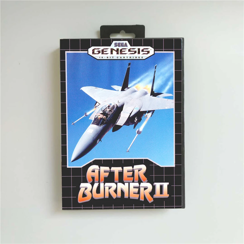 After Burner II 2 - USA Cover With Retail Box 16 Bit MD Game Card for Sega Megadrive Genesis Video Console | Электроника
