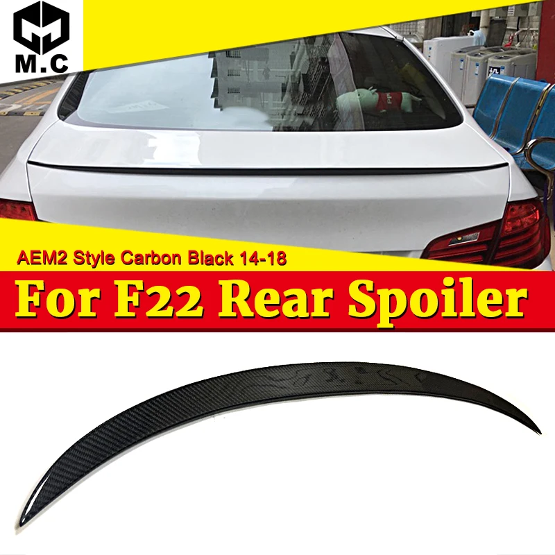 

For BMW F22 Spoiler Duckbill Tail Wing Carbon Fiber Black Spoiler AEM2 Style 2-Series 235i 218i 220i 230i Trunk Spoiler 2014-18