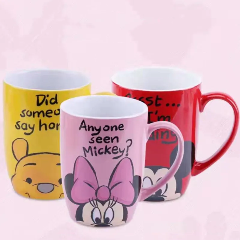 500mL-Disney-Mickey-Minnie-Winnie-Pooh-Cartoon-Ceramic-Water-Cup-with-Handle-Coffee-Milk-Mug-Home