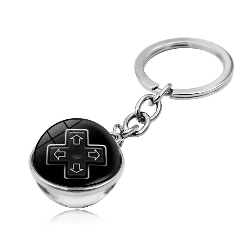 5H-XSWX2027-2 Игровой контроллер узор двухсторонний стеклянный шар брелок кулон Модный Ювелирный брелок для ключей держатель Geeky Boyfriend идеальный подарок - Цвет: 5H-XSWX2027-2