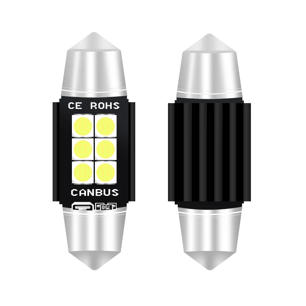36MM Фестон светодиодный светильник 6-SMD интерьер 31 мм для автомобилей 2 шт - Цвет: 36MM