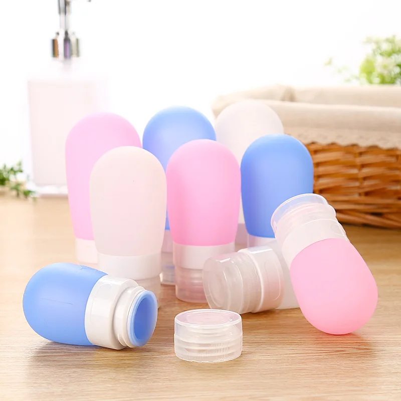 

Portable Silicone Refillable Bottle Empty Travel Packing Press For Lotion Shampoo Cosmetic Squeeze Containers 38ml 60ml 80ml