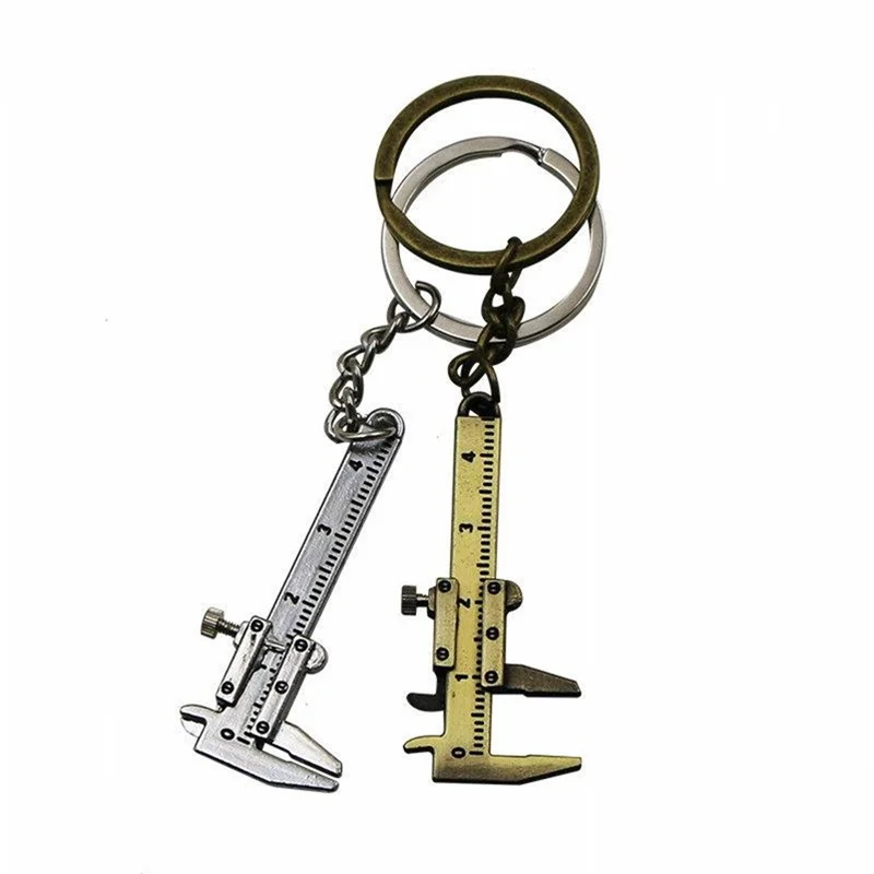 3Pcs Mini Key Chain Tool Movable Vernier Caliper Ruler Sliding Key