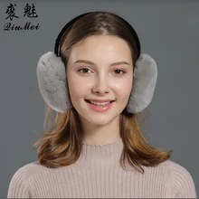 Теплые меховые зимние Чехлы для ушей из натурального меха для женщин, подарки для дам, милые портативные новые милые наушники для девочек из натурального меха кролика рекс