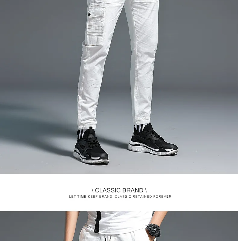 Fagador | Popular Brand Bib Overall Men's White Bags Bib Overall Fashion Elastic Casual Sports Pants Men's Wholesale