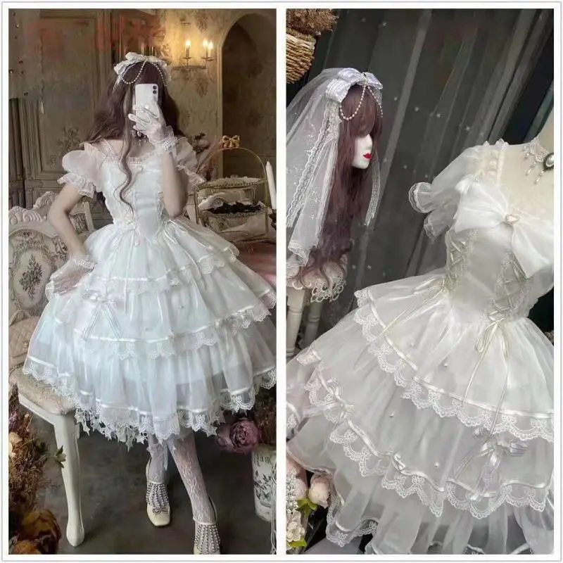 Lolita Dress Gorgeous Palace Escape Princess Flower Wedding Fairy Summer Tea Party Vintage Kawaii