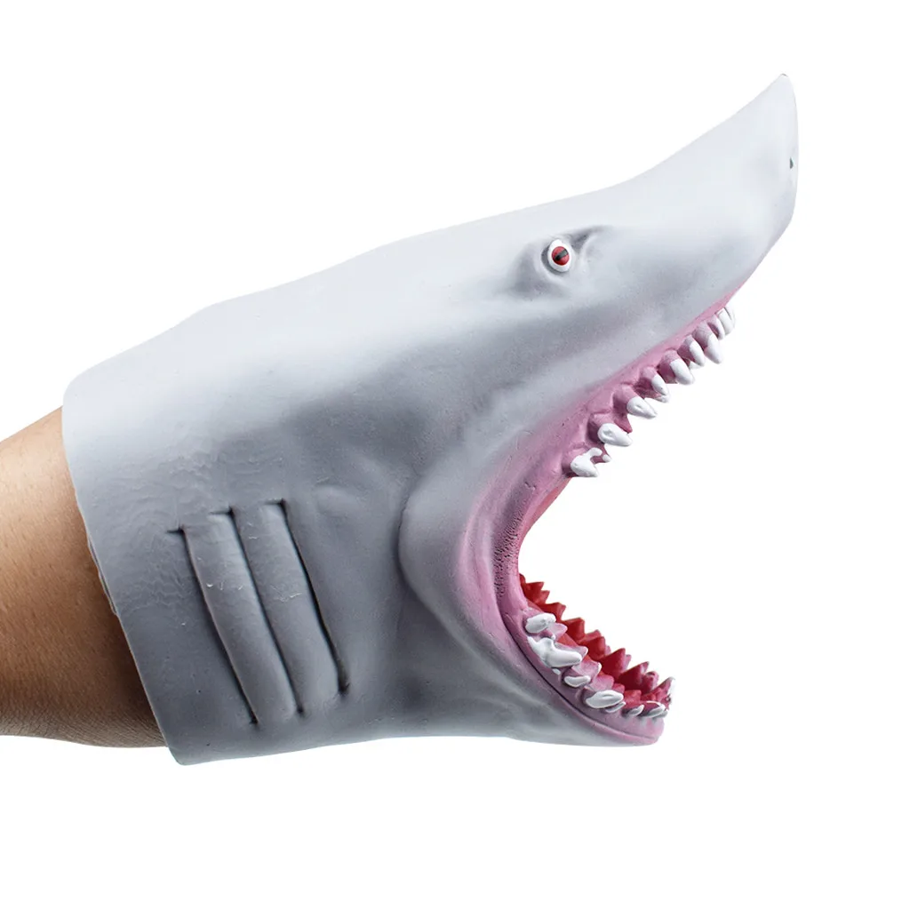 

Plastic Shark Hand Puppet for Story TPR Animal Head Gloves Kids Toys Gift Scaring Gag Jokes Vividly Kids Toy Model Gifts