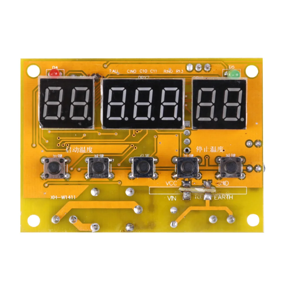 Multi-function Intelligent Digital Display Temperature Controller 12/220V Three Synchronous XH-W1411 Switch -19~99
