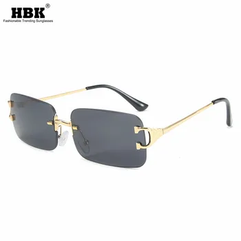 

Rectangle Rimless Sunglasses Women 2020 Fashion Small Sun Glasses Traveling Style UV400 Black Shades Gradient for Ladies and Men