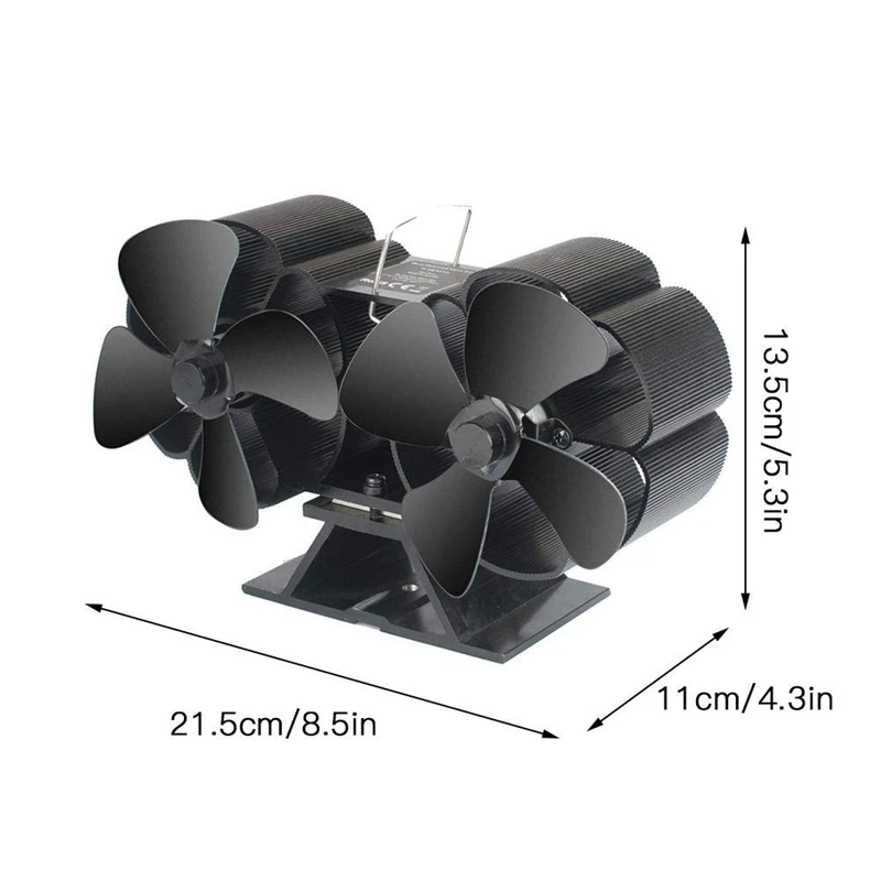 8 лопастей с подогревом, вентилятор для печи, вентиляторы для камина, вентилятор для дровяной печи, двойной мотор с магнитным темометром