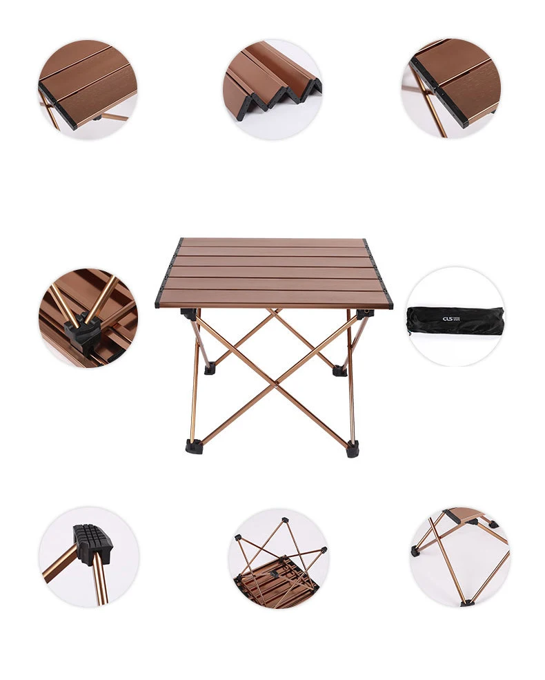 Aluminum Folding Camping Table with Carrying Bag Indoor Outdoor Portable Table Picnic, BBQ, Beach, Hiking, Travel, Fishing Desk outdoor furniture at home depot