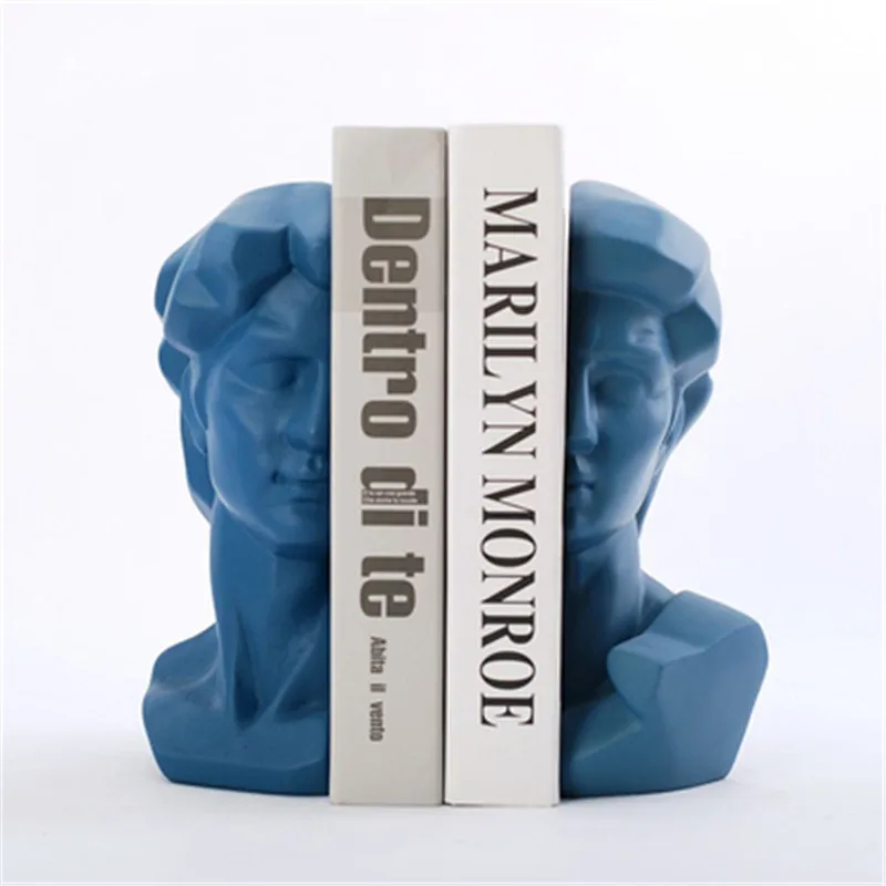 

Michelangelo Buonarroti David Head Portraits Resin Statue Bookends Decoration Creative Office Desktop Decoration X2736