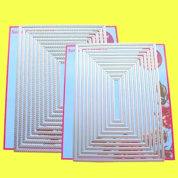 

2-Set Large Cutting dies A5 Rectangle Plain & Stitched Scrapbooking Paper Craft DIY stencil