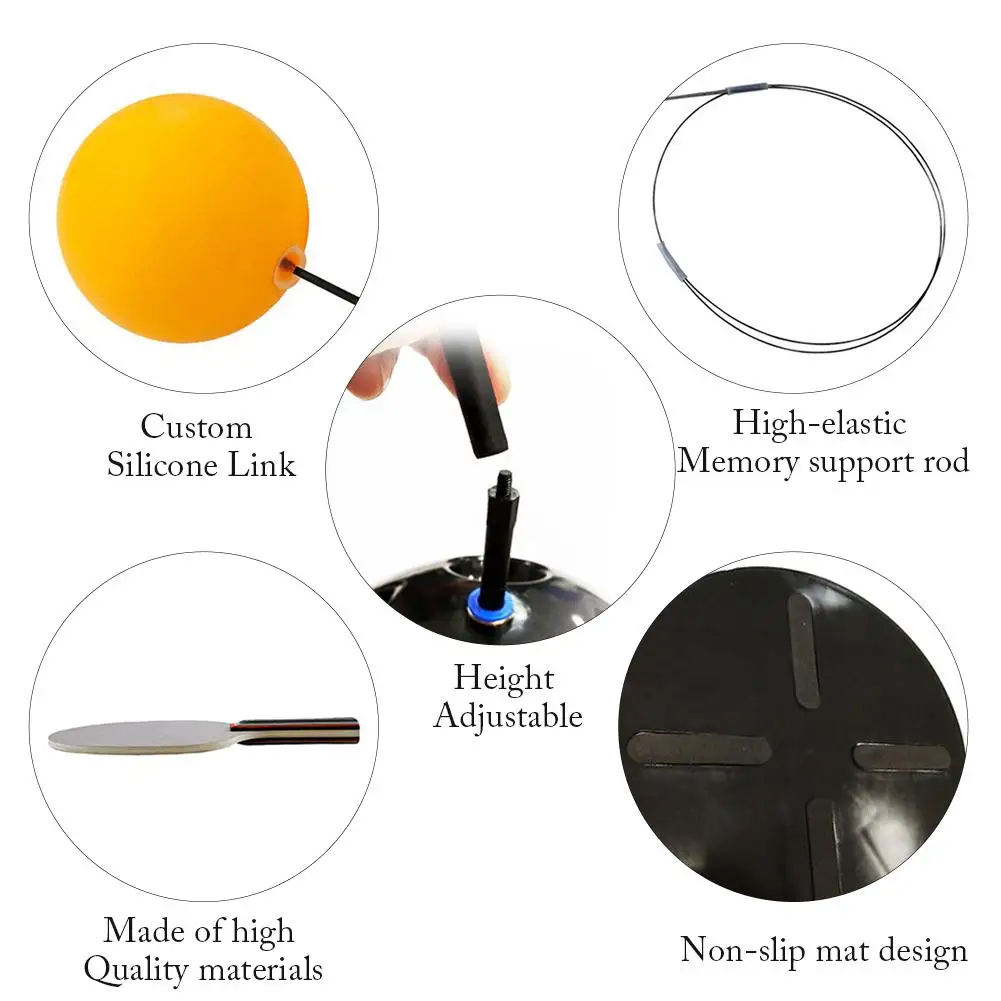 Регулируемый портативный набор для настольного тенниса, тренажер с эластичным валом, тренажер для фитнеса, занятий по пинг-понгу для начинающих