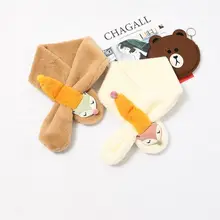 Зимний шарф с имитацией кроличьей шерсти для мальчиков и девочек