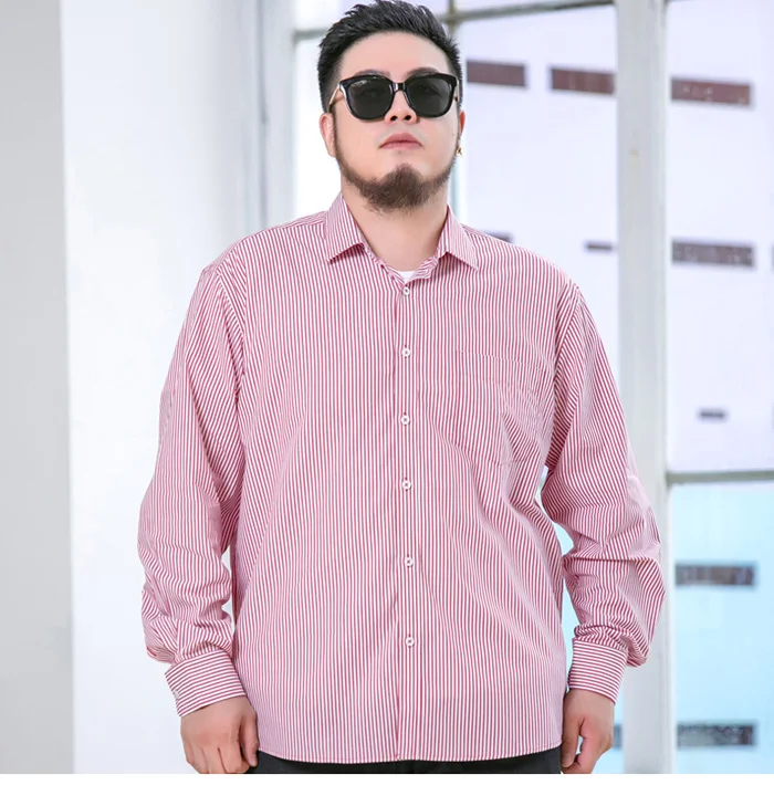 Большие размеры 7XL 8XL 9XL 10XL новая полосатая рубашка с длинными рукавами мужская деловая Повседневная официальная Осенняя рубашка брендовая мужская одежда