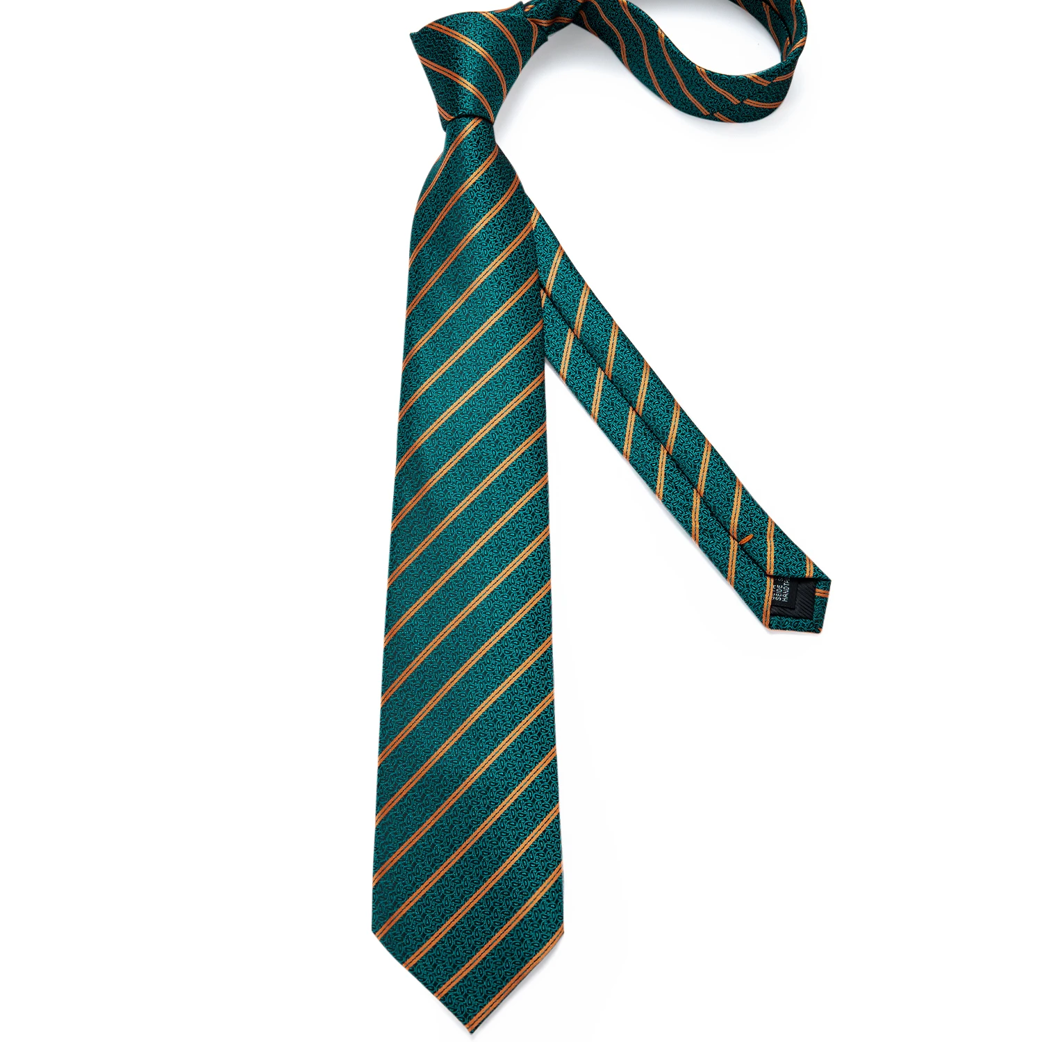 Мужской галстук бирюзовый зеленый золотой полосатый качественный свадебный галстук для мужчин Hanky запонки шелковый галстук набор DiBanGu дизайн бизнес MJ-7315