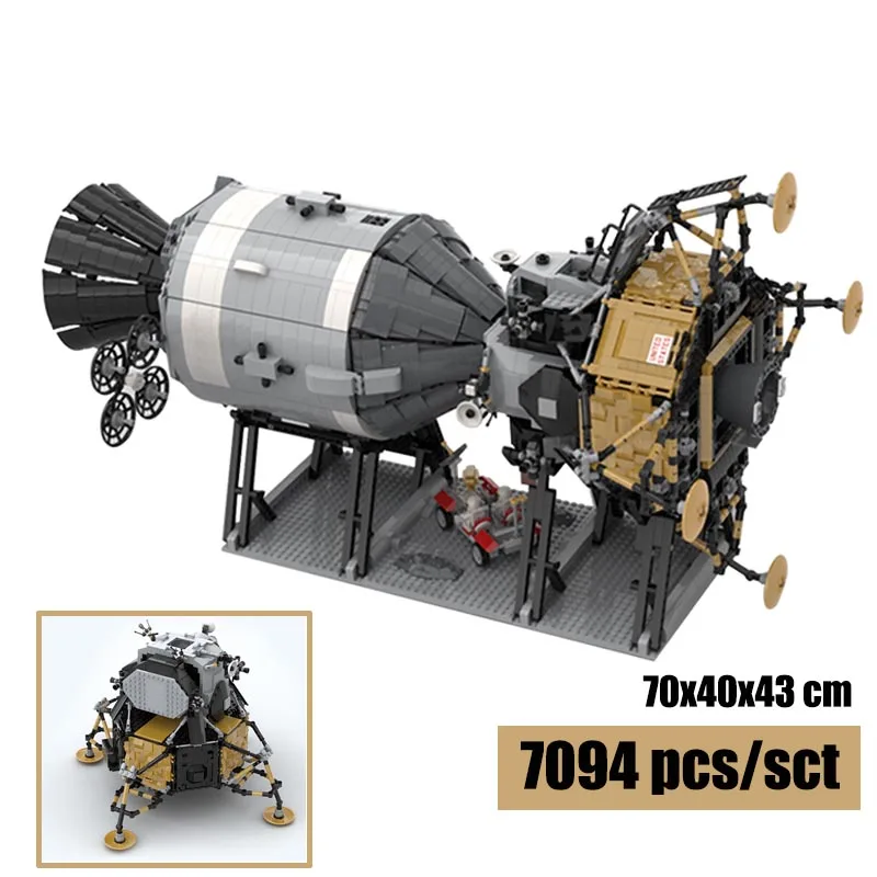 7094 шт. MOC креативная серия APOLLO11 звезды план Saturn V модель космического аппарата