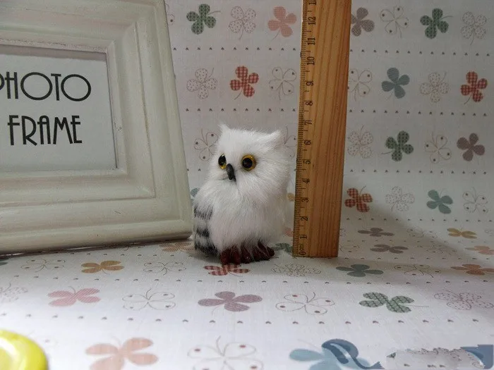 Игрушка из полиэтилена и меха коричневой белой лисы Имитация животных украшение