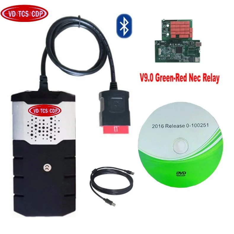 Новая v9.0 плата vd ds 150e cdp с bluetooth. R0/. R3 OBD2 сканер инструмент для delphis+ полный 8 автомобилей/грузовиков Кабели - Цвет: with bluetooth