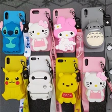 Мультяшная Мелодия totoro stitch кошелек на молнии для телефона чехол для iPhone 5 5S SE 6 6s 7 8 Plus X XR XS 11 Pro Max Мягкий силиконовый чехол сумка