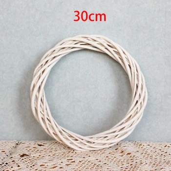 

10/20/30cm Christmas Rattan Ring White Wreath Garland DIY Wedding Xmas Decoration Fine Workmanship Party Festival Hanging Decor