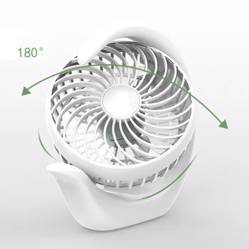 

USB Rechargeable Fan Portable USB Quiet Desktop Fan Personal Cooling Fan 180° Rotation 3 Wind Speed Adjustable Long Working Time
