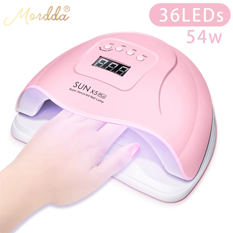 Сушилка для ногтей MORDDA 54 Вт Sun X5 Plus лампа сушки гель лака маникюра и с таймером