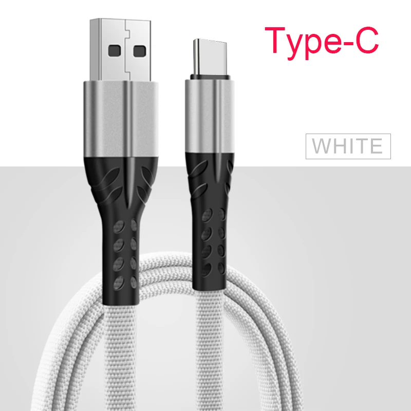 2 м 1 м Typc C USB кабель для samsung A50 телефонный кабель для Xiaomi Redmi Быстрая зарядка Micro USB кабель для huawei Honor линия передачи данных - Цвет: White For Type C
