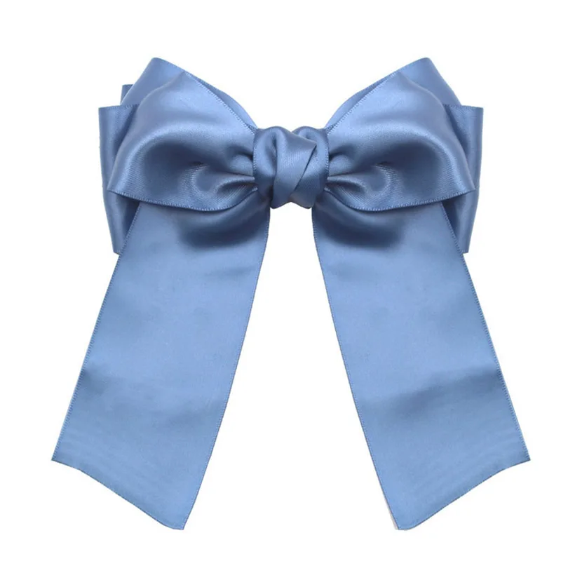 Blue Качественные красивые шелковые заколки для волос с бантом, модные женские аксессуары для волос, заколки для волос - Цвет: Blue