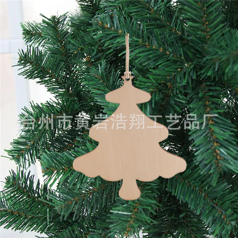 Christmas Decorations Creative Carving Wood Elk Christmas Tree Pendant Home Festival Decorations Handmade DIY Pendant