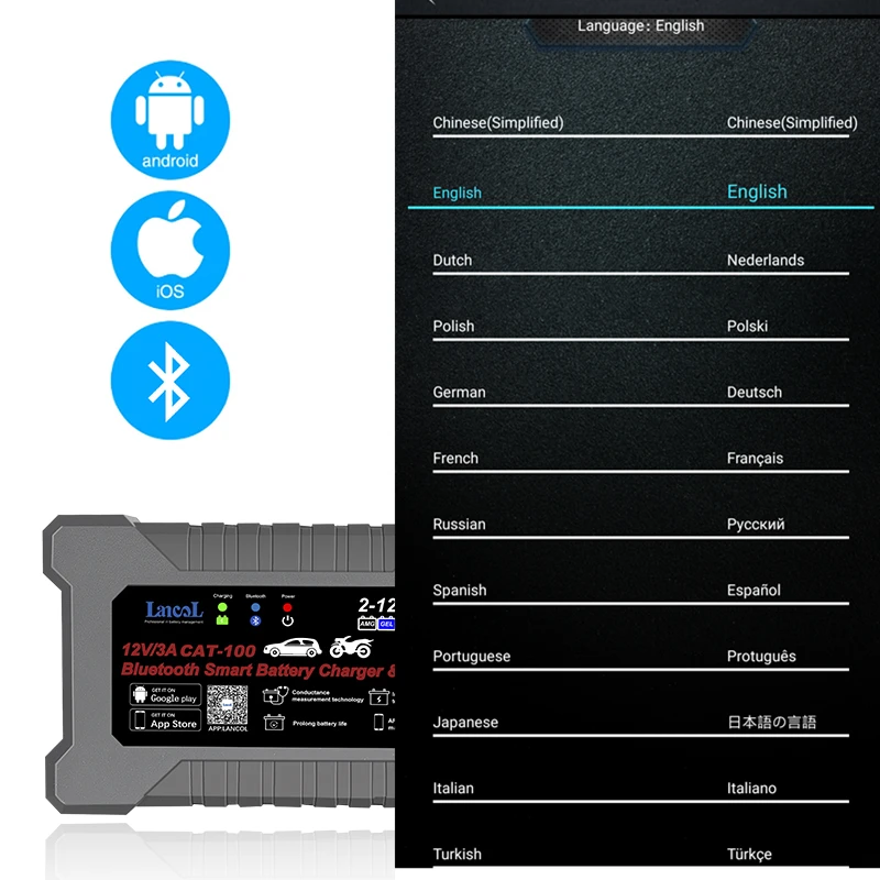 Полностью автоматическое интеллектуальное зарядное устройство Lancol CAT100 12 В/3 А 2 120