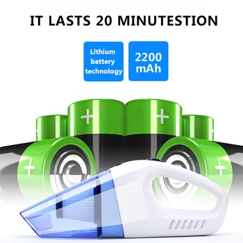 

100W Portable Handle Car Vacuum Cleaner Mini 4000pa Rechargeable Super Suction For Car Vacuum Cleaner
