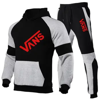 

Men's Casual Wear Hoodeds Sports Casual Pants Autumn Winter Pullovers+Vance Trousers Sportswear Boutique 2 Pieces Suit M-2XL