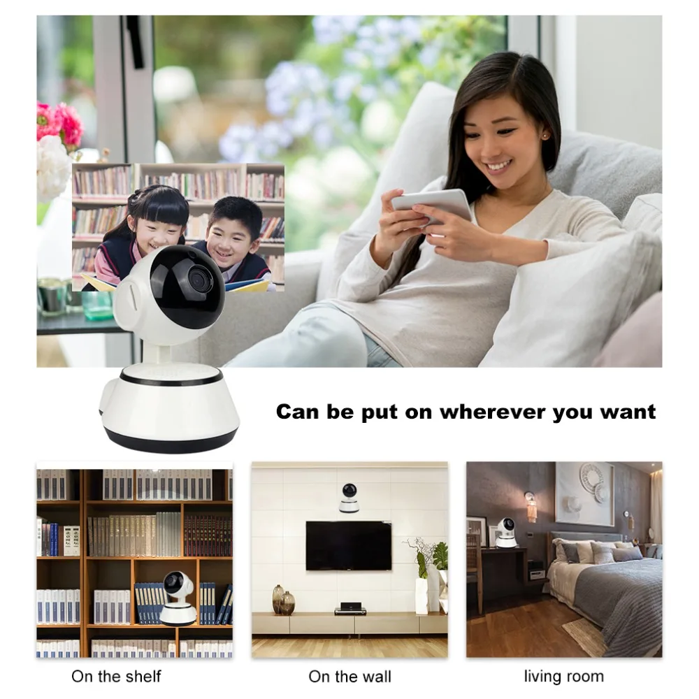  LESHP Baby Monitor Mini Macchina Fotografica del IP 720P HD 3.6 millimetri Senza Fili di Smart WiFi
