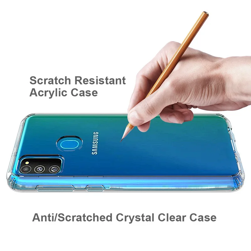6,4 ''для samsung M30S чехол Кристальный Гибридный Бампер прозрачная твердая акриловая задняя крышка для samsung Galaxy M30S чехол M307F M 30S