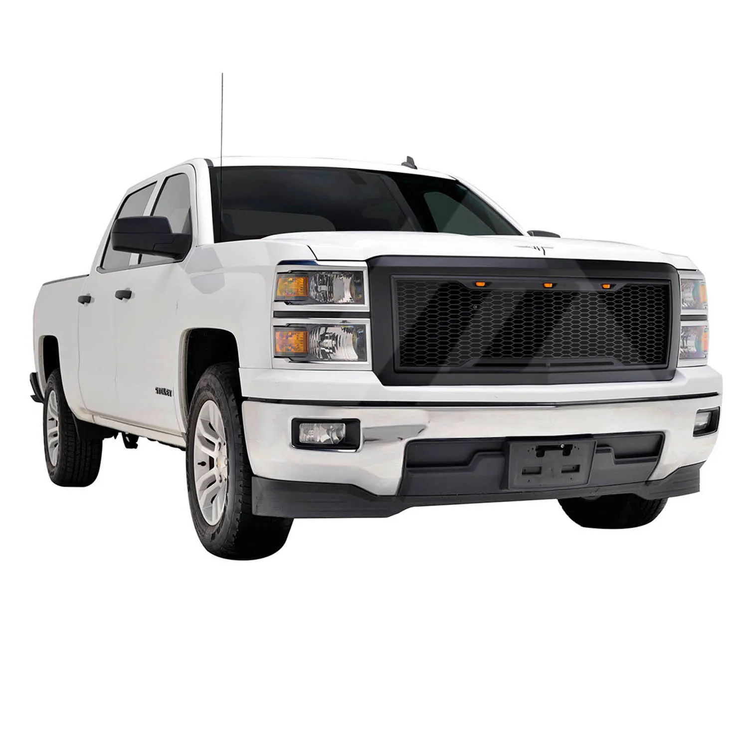 Для Chevy Silverado 1500 матовый черный ABS светодиодный Raptor сетка упакованная решетка