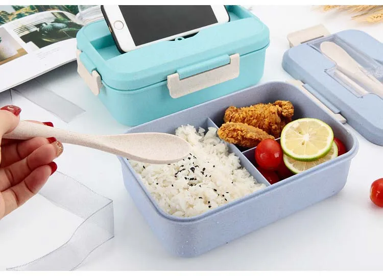 Пшеничный соломенный контейнер Bento для обеда, микроволновая печь Bento, контейнер для еды, Ланч-бокс, контейнер для хранения еды, столовая посуда