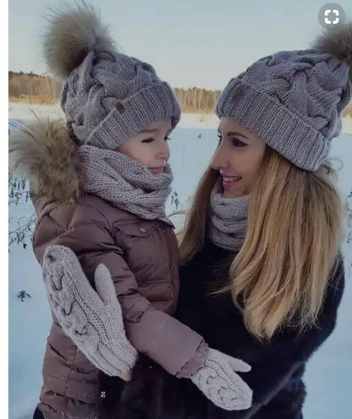 Теплая шапка с Санта Клаусом новогодние подарки для мамы Рождества меховым