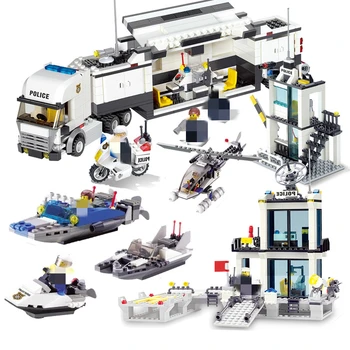 

City Police Series Station Coastal Guard SWAT Truck Building Blocks DIY Bricks Police Toys For Children Gift