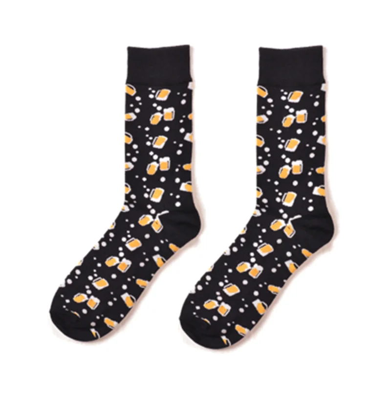 1 пара забавных носочков с изображением животных медведя, чесаные хлопковые носки с геометрическим рисунком, новинка, забавные носки - Цвет: 1 pair