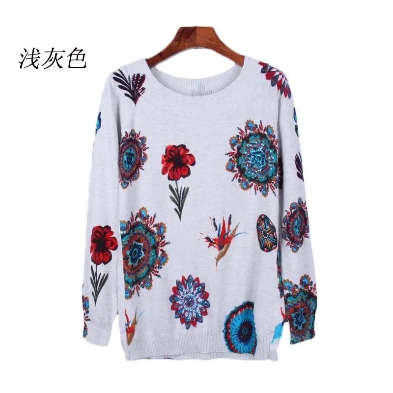 Spanish Desigual single tail %100 cotton spring and autumn print sequined jersey |