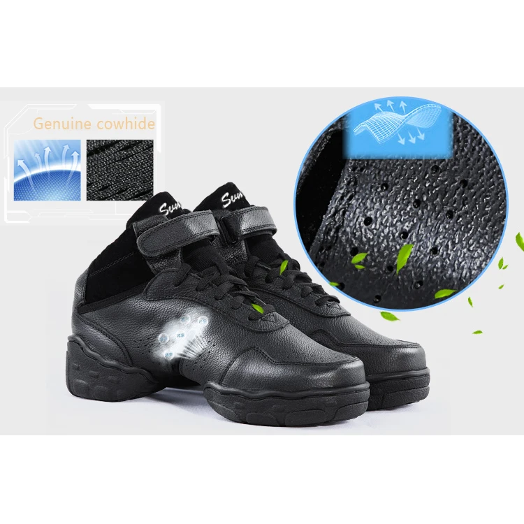 Genuine Leather Ballroom Girl Shoes for Kids Fashion Jazz Dancing Shoes 2020 Women Soft Bottom Sneakers Modern Dance Shoes New