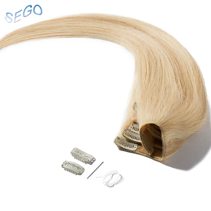 SEGO "-24" 65-120G прямолинейный скрепка в Пряди человеческих волос для наращивания чистый и фортепиано Цвет 8 шт./компл. Non-Волосы remy, на заколках, бразильские волосы