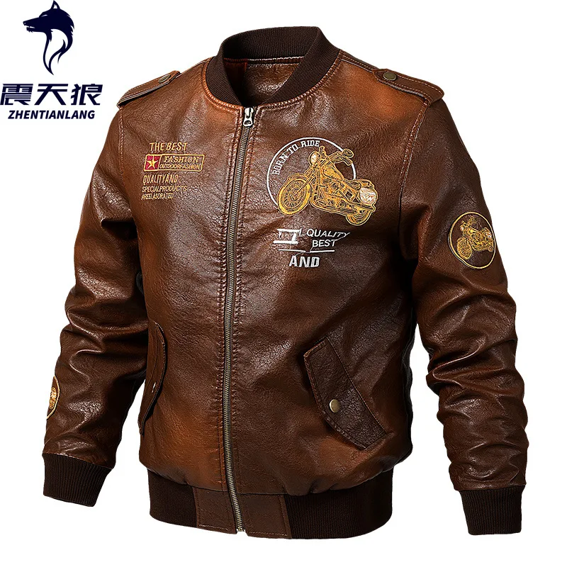 

for New Style Wish Separate Station Spring And Autumn Men Leather Jacket PU Leather Casual Locomotive Baseball