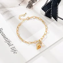 Жемчужный браслет, креативный, простой, Одноцветный, со стеклянными бусинами, жемчужный браслет для мальчика, девочки, золотой цвет, очаровательный, детский браслет